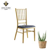 Hotel Furniture Powder Coating Gold Resin Natural Chiavari Chair 4.5kg