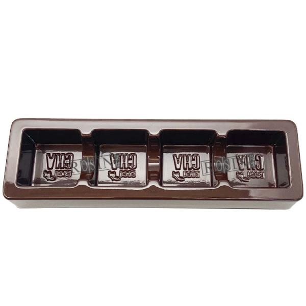 4 Cavity Plastic Chocolate Packaging Vacuum Formed Plastic Chocolate Tray Insert