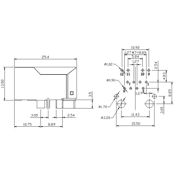Женщина Jack разъема 10/100BT ИМПа ульс магнитная RJ45 JX10-0061NL