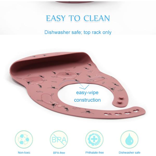 Convenient Medical Grade Food Silicone SGS Milk Feeding Bibs