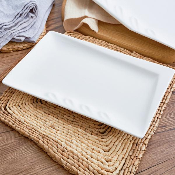 White Porcelain Plates Daily 12 Inch Minimalist Ceramic Dish