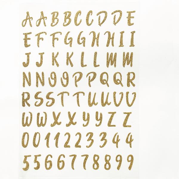 La décoration gonflée d'alphabet de nombre de scintillement des autocollants 0