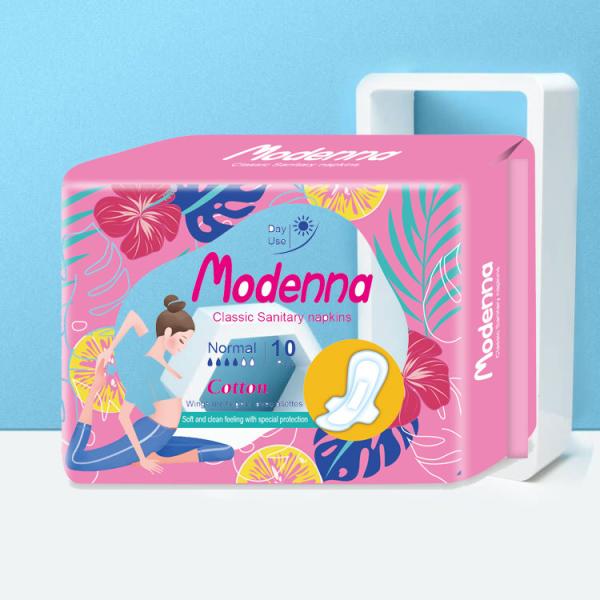 OEM 290mm Hygiene Biodegradable Sanitary Napkin Cotton Feminine Sanitary Pad With Wings