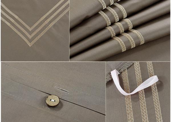 Customized Embroidered Patterned Duvet Covers , Soft Eco Friendly Duvet Covers