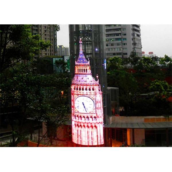 Super Slim Transparent Flexible Led Display , Cylinder / Circle Led Screen