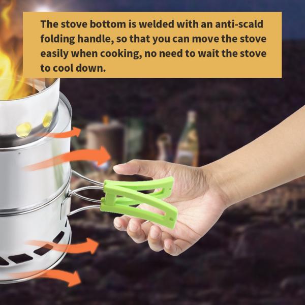 5.1X7.7 SS Backpacking Stove Collapsible For Camp
