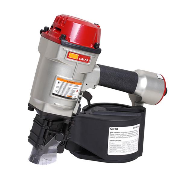 Air Powered Pneumatic Nailer Gun CN70 Aluminum 5Bar Pressure For 45-70mm Coil Nails