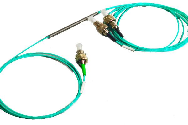 OM3 850nm /1300nm 1X2 FC- FC APC-UPC Mini Fiber Splitter 0.9mm 1M