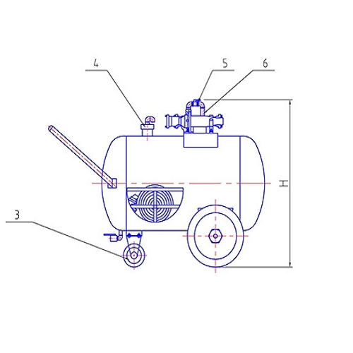 Блок 50Л вагонетки пены аварийного оборудования пены противопожарного мобильный к 500Л