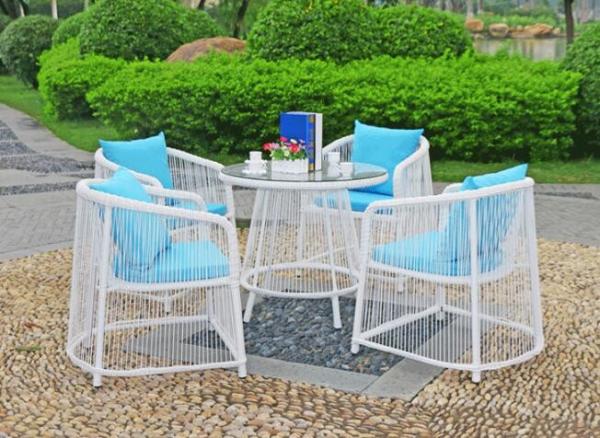 Leisure Aluminium Outdoor Garden wicker chair PE Rattan chair patio Backyard table and chairs