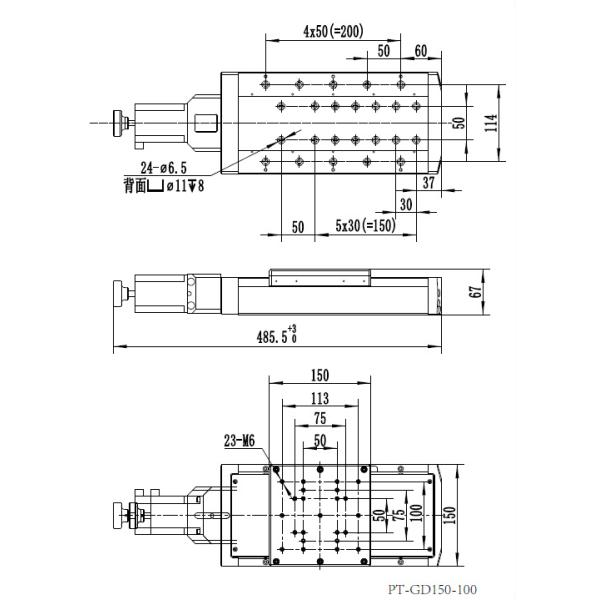 L'étape motorisée de haute précision de vis de boule a motorisé le voyage vertical de l'étape 500mm