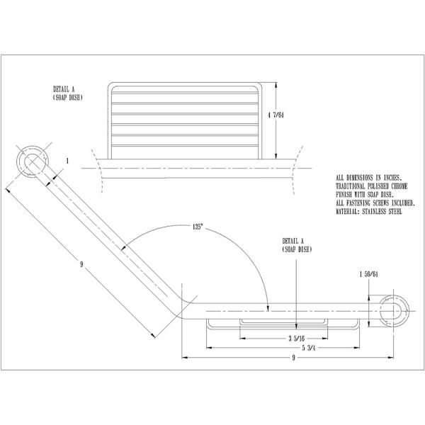 135 Degree Angled Bathroom Safety Handles Grab Bar With Matte Black Finish
