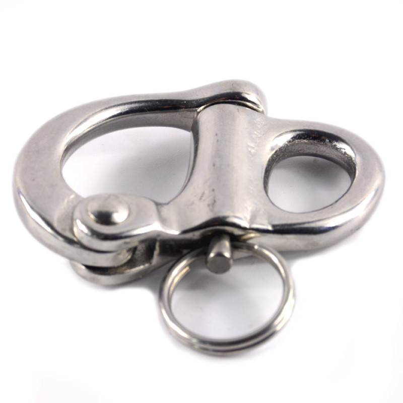 0.060kg Package Gross Weight Stainless Steel 52mm Fixed Snap Shackle with Swivel Eye