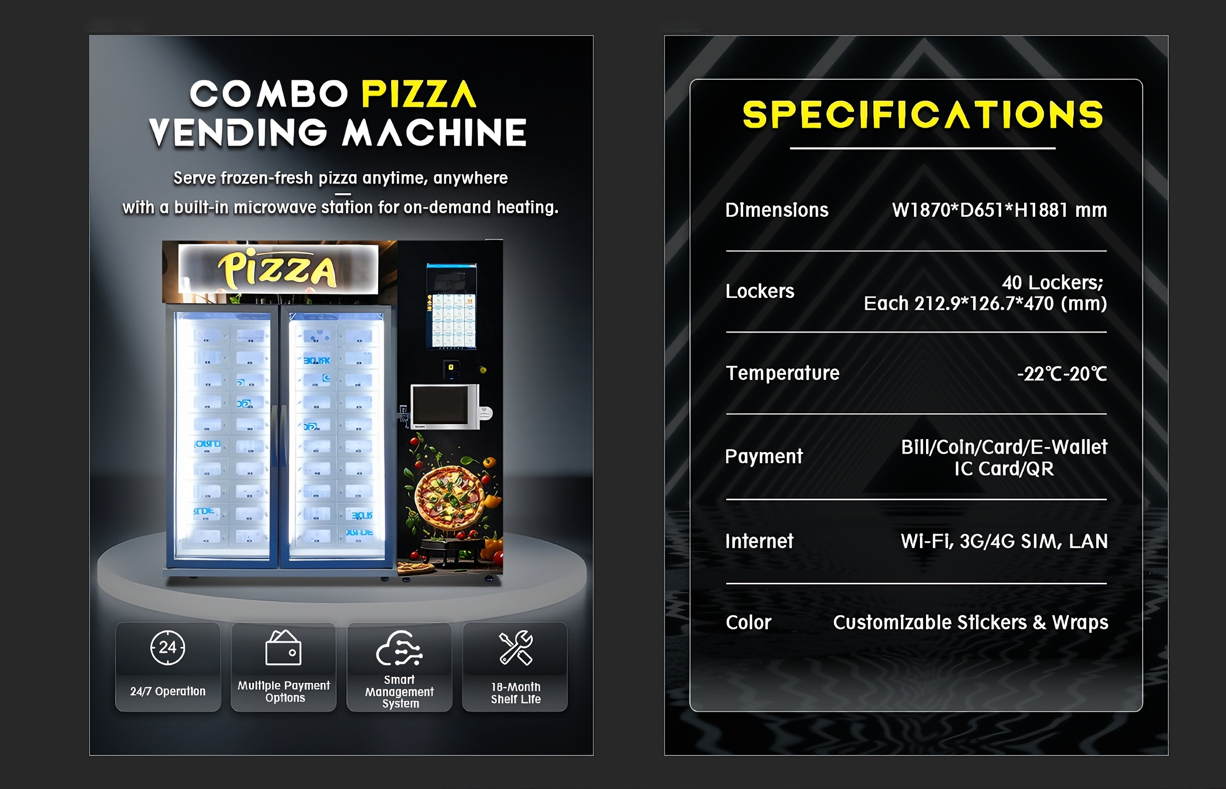 WEIMI Pizza Vending Machine with Microwave For Pizza Shop Owners