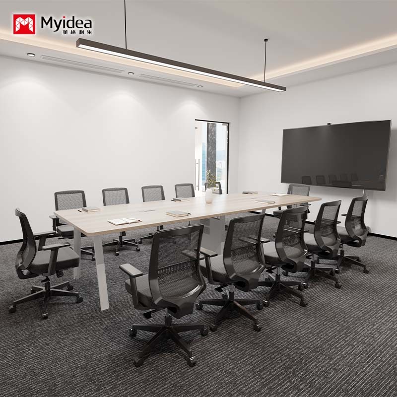 Modern Conference Table with A-Shaped Steel Legs – Minimalist Aesthetic, Heavy-Duty Steel Frame, and Sturdy Construction for Professional Workspaces.