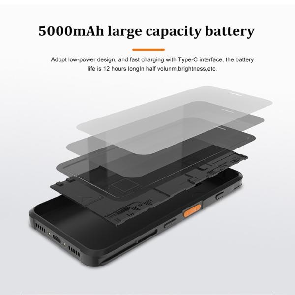 Handheld Industrial Scanner 5000mAh Battery 12 Hours Life Built-in NFC Android 4G PDA