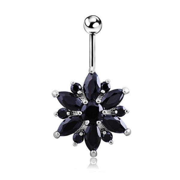 Newest flower shaped navel ring zircon belly button ring piercing jewelry