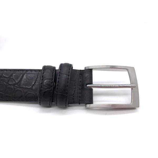 Handmade 3.5cm Men Croco Leather Belt For Uniform