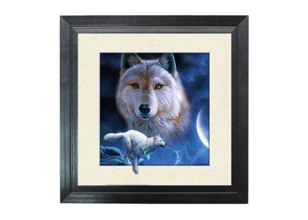 5D Effect Wolf 3D Lenticular Photo Printing For House Decoration MDF Frame