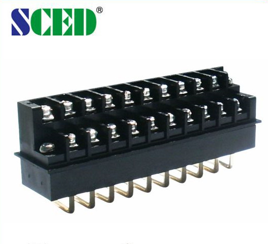 7.62mm UL CE Barrier Strip Terminal Block 300V 15A Black M3 Screw Connector For