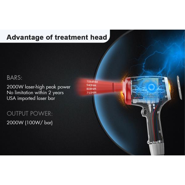 Beauty Salon Use High Powerful Depilator 4 Wavelength 2000W Diode Laser 808Nm Laser Hair Removal Machine