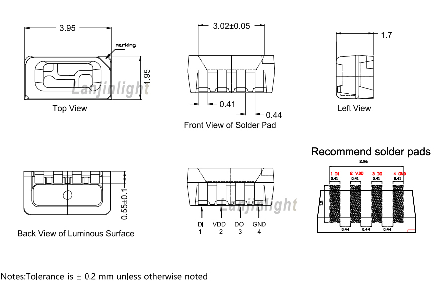 Multi Color 5v IC WS2812b 4020 RGBW SMD LED excellent color mixing capabilities for ambient lighting systems