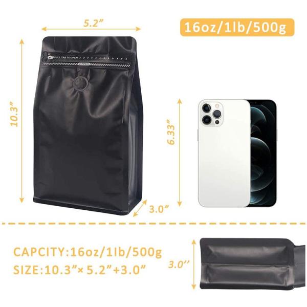 Empty Coffee Beans Aluminum Foil Bag Heat Sealable With Valve