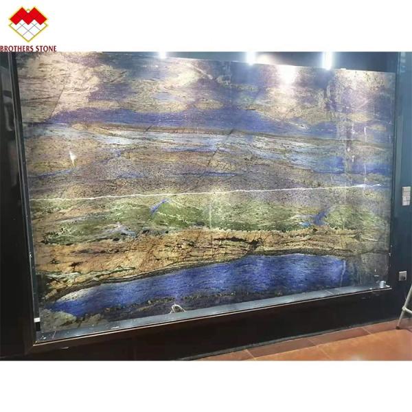 Polished Dream Sapphire Blue Onyx Quartzite Slabs Luxury Stone Backlit Translucent