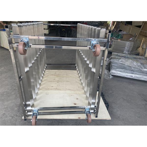 Double Line With Brake And No Brake Stainless Steel 201 304 316 / Aluminium Rack Trolley