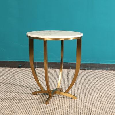Contemporary Design Stainless Steel Frame Marble Top Coffee Table Side Table for Living room Bedroom