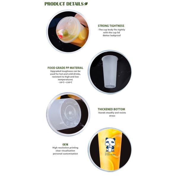 Taza de plástico desechable de inyección de PP de claridad cristalina y resistencia al calor de 120 ° C.