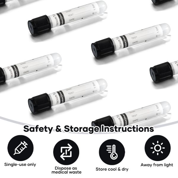 Black Top 3.8 Percent Sodium Citrate Anticoagulant Blood Tube for ESR 1.28ml 1.6ml 3.2ml
