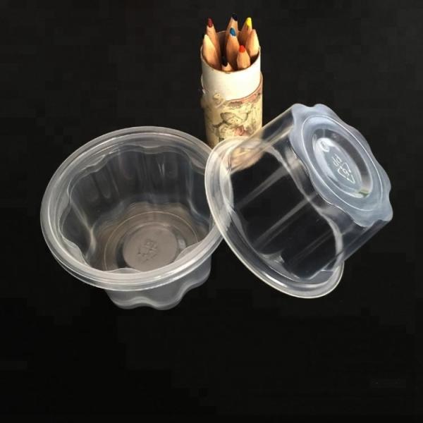 Cheap eco-friendly 10oz clear PET plastic cup for ice cream with lid
