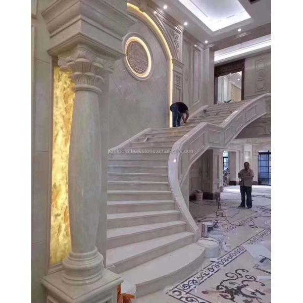 Natural Stone Big Slab Cut-to-Size Honed Stone Slab Modern Marble Stairs for Indoor Villa
