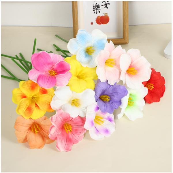Simulation opening leafless tulip PU touch Brownie artificial flower bouquet single flower European-style home decoration photography