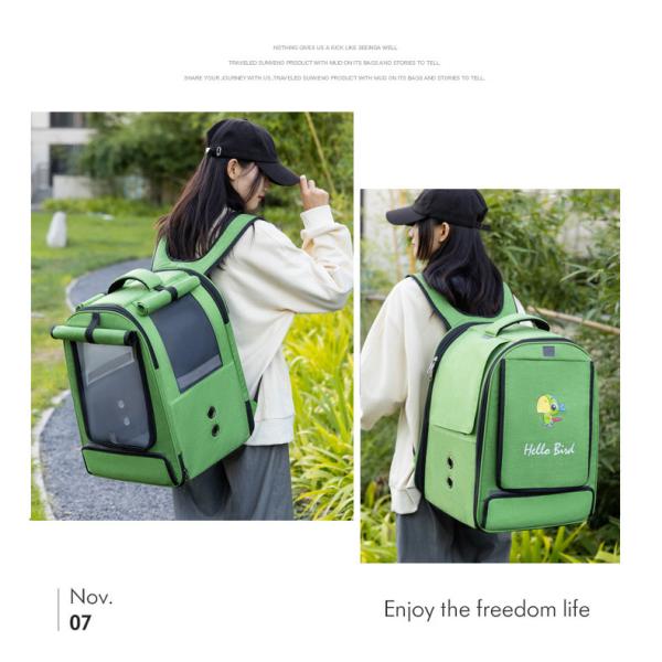 Lightweight Bird Parrot Pet Carrier Bag Cage Outdoor Mesh Large Foldable Travel Backpack