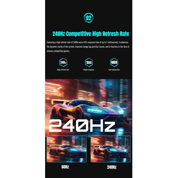 Pantalla plana 27 pulgadas Monitor de juegos Nano IPS 1K 2K 4K 300cd/M Brillo Luz azul