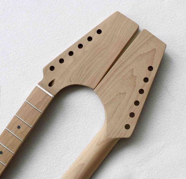 Custom Grand Paddle Guitar Headstock Unfinished Roasted Maple ST Guitar Neck Electric Acoustic Guitar Accept Kinds OEM