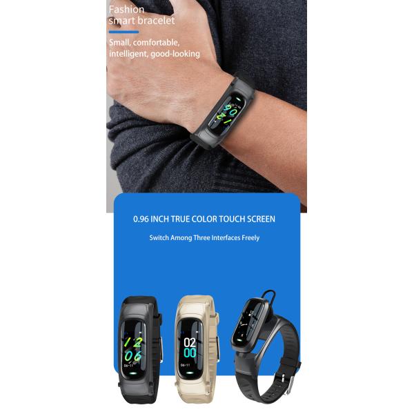 Smartwatch контроля B6 NFCHealth с наушником 0,96 Inc TPU bluetooth