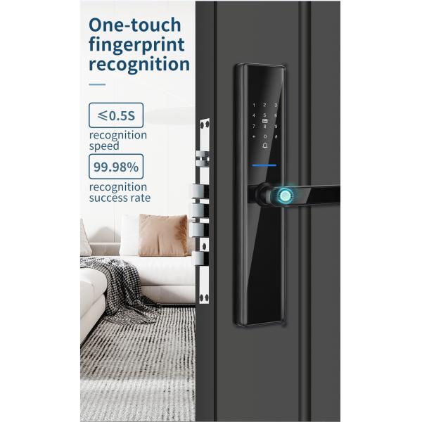 Черные биометрические отпечатки пальцев дверные замки Tuya TTlock Электронные цифровые дверные замки