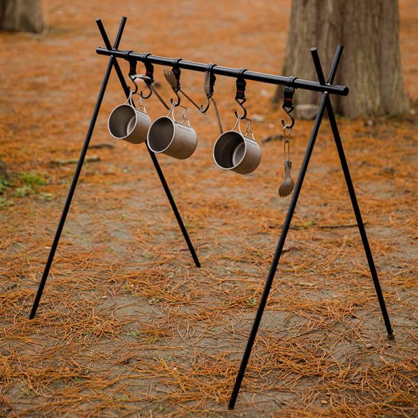 Aluminium Folding Tripod Camping Hanging Rack 800g 93*90*80cm