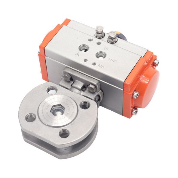 Compact Italian Style Wafer Pneumatic Ball Valve SS304 PN16 Two Way Wafer Ball Valve for Water Gas Oil Pipeline
