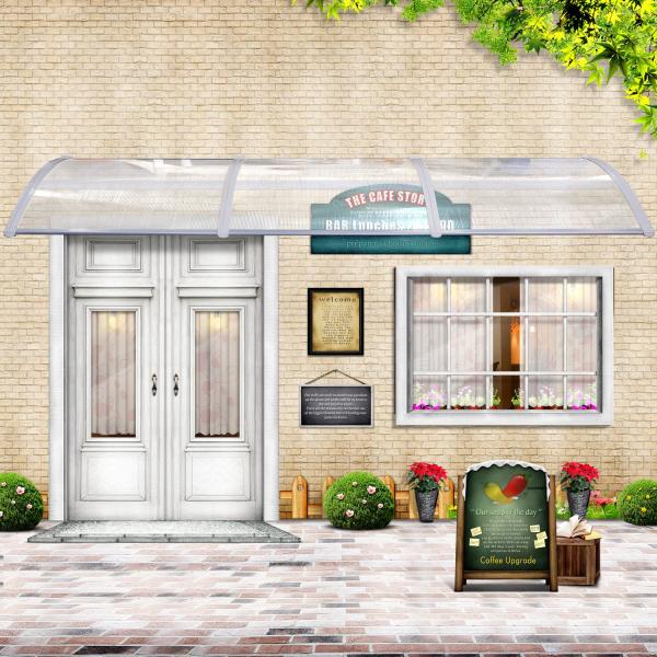 Outdoor Window Polycarbonate Patio Canopy Stainless Steel Support Bar