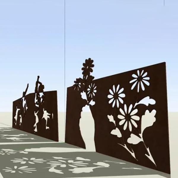Painéis decorativos de aço corten de 2 mm, polidos