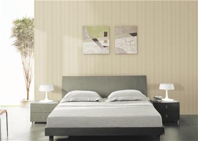 Healthy Textured Grasscloth Wallpaper Bedroom Decor With Striped Design , No Smell