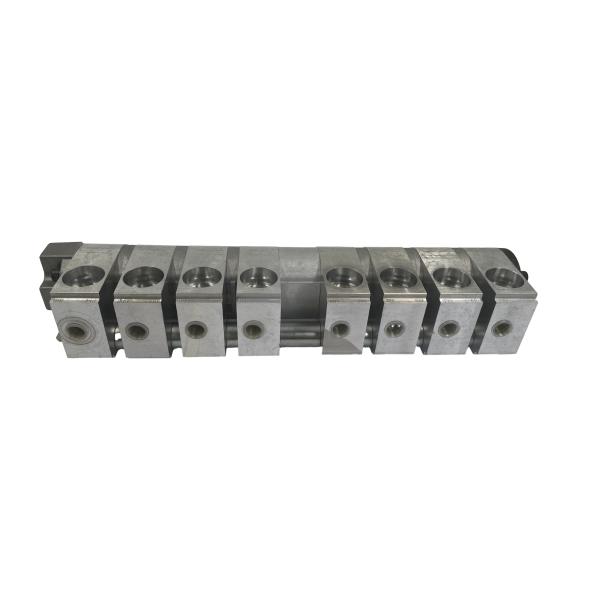 8-Port Hydraulic Flow Divider Ball Valve Manifold Block for Pressure in Adapter