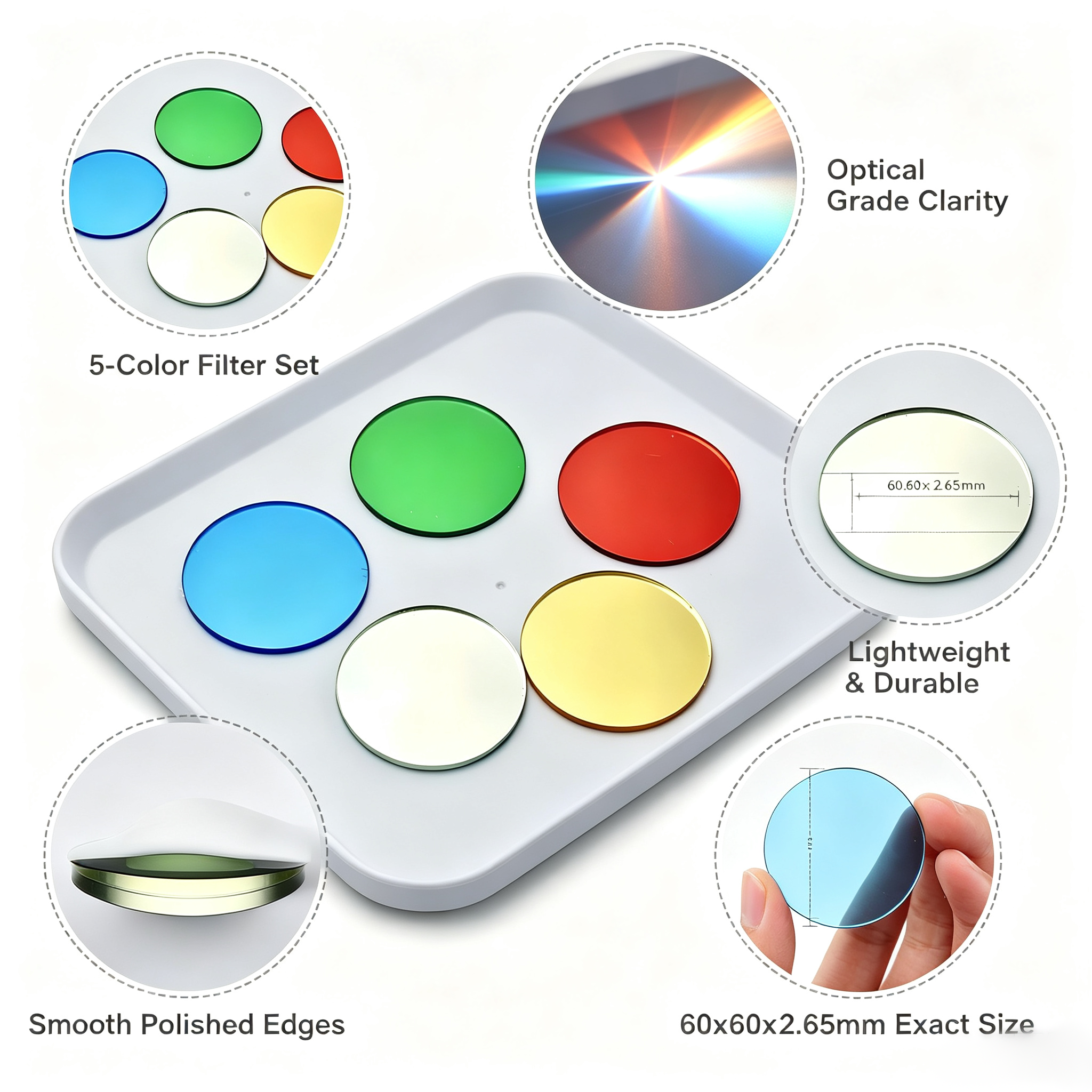 60mm Colorful Acrylic Sensory Mirror Discs For Mosaic Wall Decor DIY Craft Education Kit