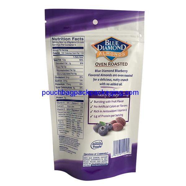 Aluminum foil stand up pouch bag with zipper for food packaging