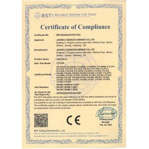 Jiaxing Chengtai Mirror Co., Ltd. Certifications