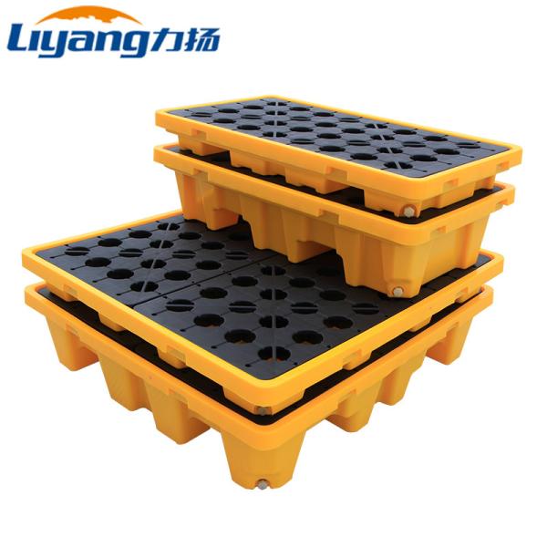 SGS 4 Oil Drum Spill Tray Low Profile Spill Containment Pallet